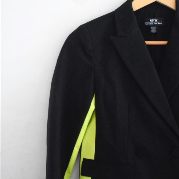 SFW Neon Stripe Blazer - Crop Length - Picture 3 of 4